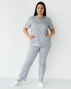 Медичний костюм жіночий Топаз сірий +SIZE